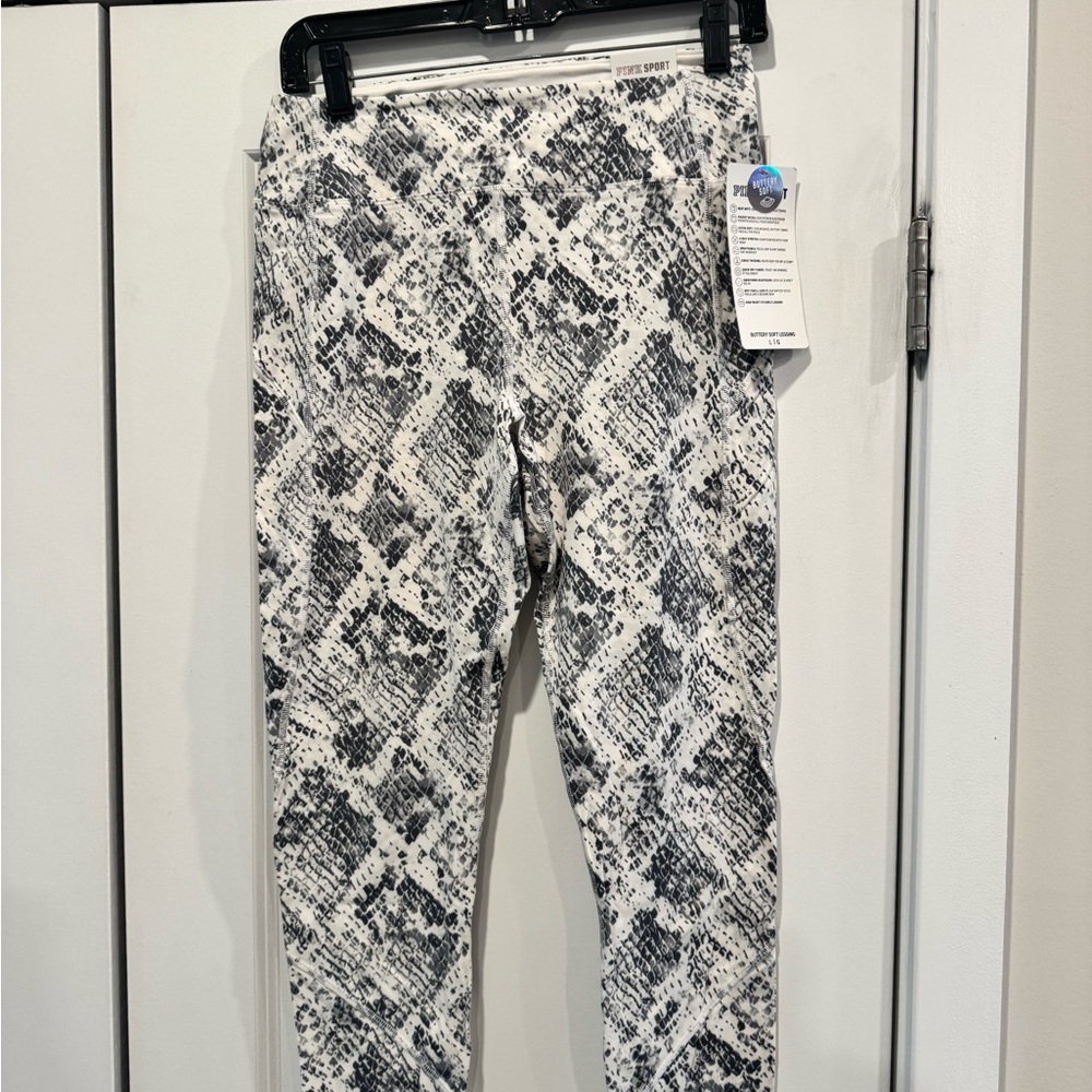 Pink Snakeskin Print Leggings
